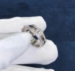 Inspired Tiffany T Two Narrow Ring In 18k White Gold With Pave Diamonds