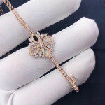Inspired Tiffany Victoria Key Pendant Platinum With Diamonds