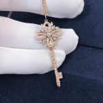 Inspired Tiffany Victoria Key Pendant Platinum With Diamonds