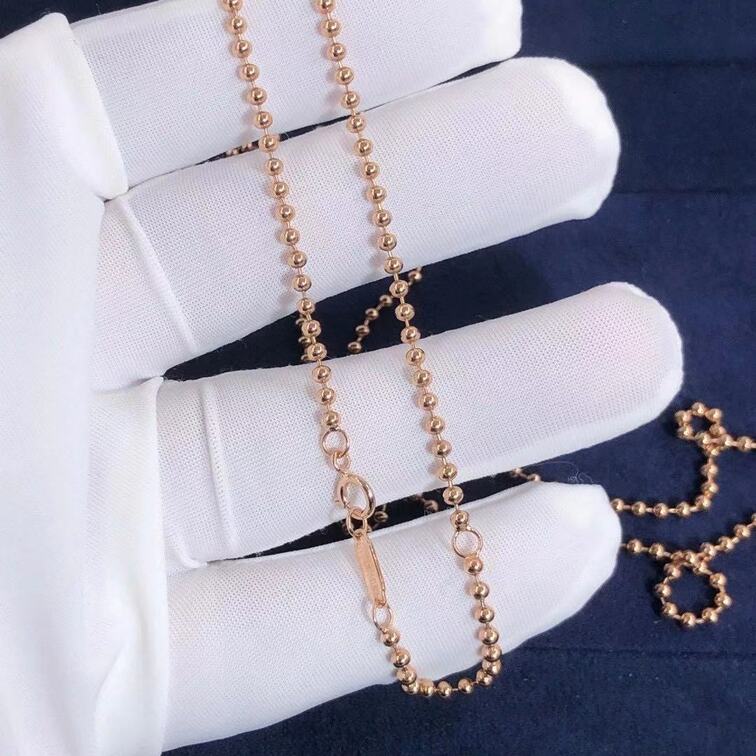 Tiffany Co 18k Rose Gold Beaded Chain Necklace