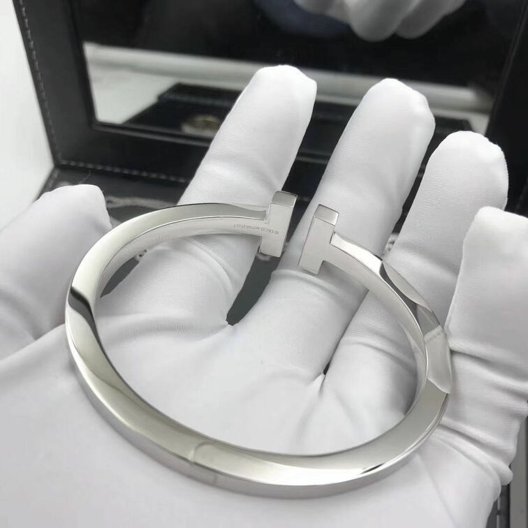 Tiffany Co 18k White Gold T Square Bracelet