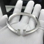 Tiffany Co 18k White Gold T Square Bracelet