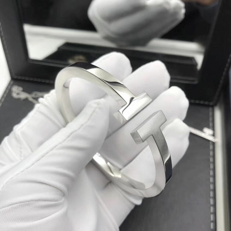 Tiffany Co 18k White Gold T Square Bracelet