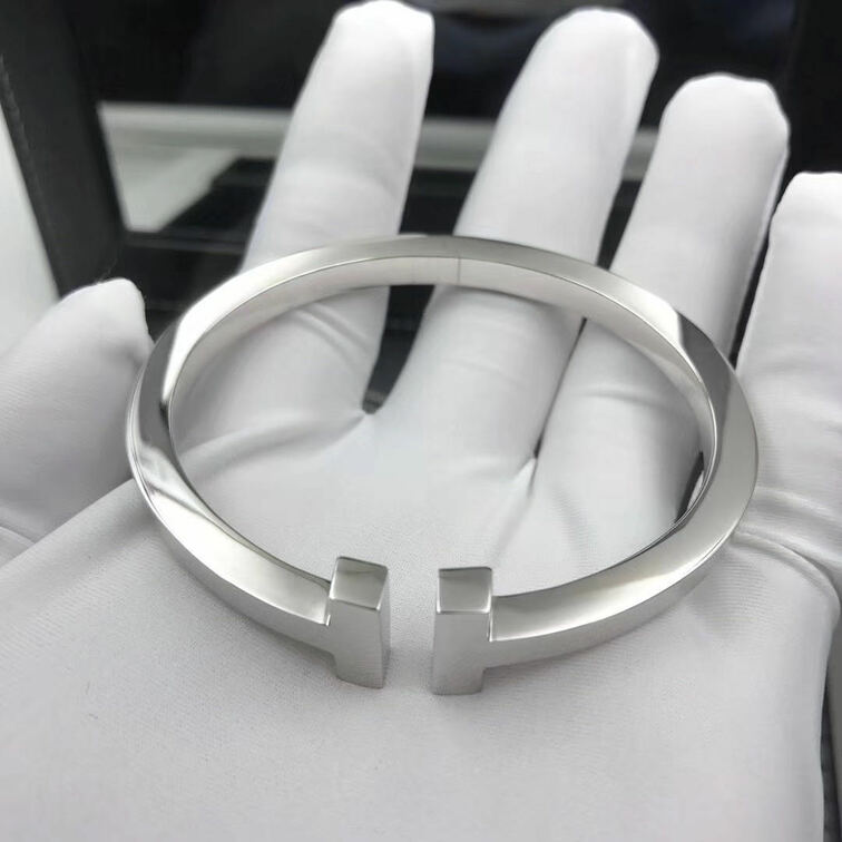 Tiffany Co 18k White Gold T Square Bracelet