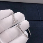 Tiffany Co 18k White Gold Tiffany T Diamond Wire Bracelet