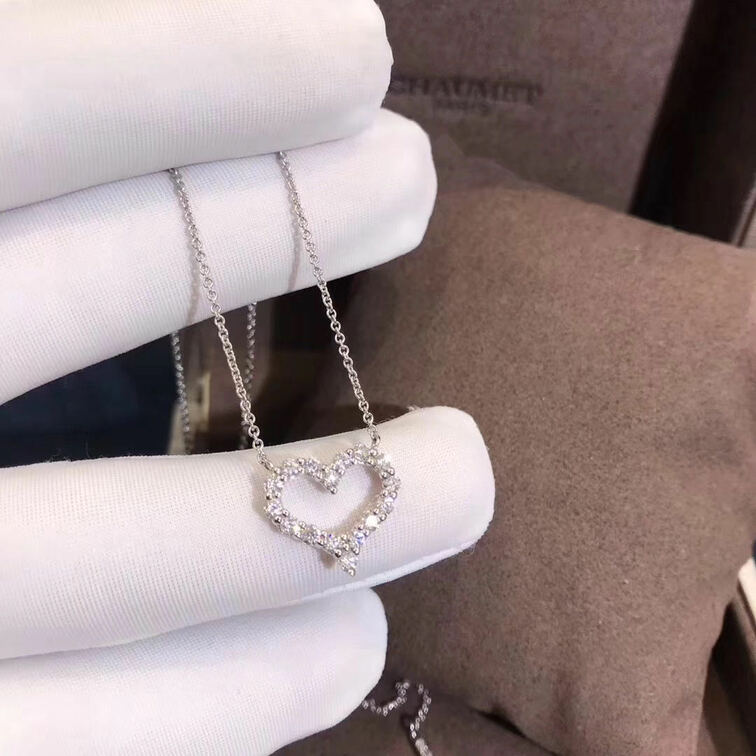 Tiffany Co Platinum Diamond Heart Pendant