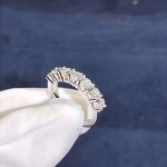 Tiffany Embrace Band Ring In Platinum With A Half Circle Of Round Brilliant Diamonds