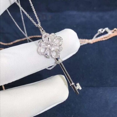 Tiffany Keys Knot Key Pendant Necklace With Diamonds