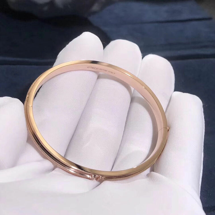 Tiffany T Bracelet 18k Rose Gold With Diamonds Bangle