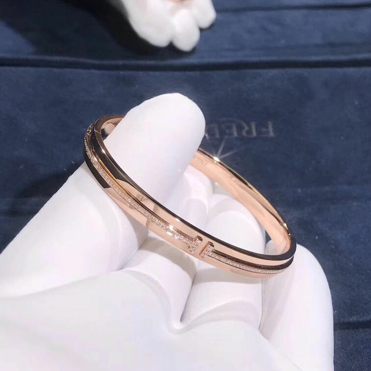 Tiffany T Bracelet 18k Rose Gold With Diamonds Bangle