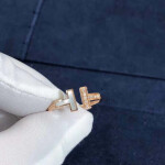 Tiffany T Ring T Two 18k Rose Gold White Mother Of Pearl With Diamonds