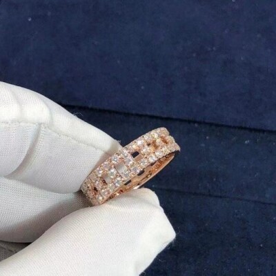 Tiffany T True Wide 18k Rose Gold With Diamonds Ring