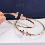 Tiffany T Wire Bracelet 18k Pink Gold With Diamonds