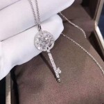 Tiffany Victoria Round Key Pendant In Platinum With Pave Diamonds