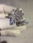 Inspired Van Cleef And Arpels Diamond Lotus Between The Finger Ring 18k White Gold