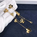 Solid Real Van Cleef Arpels Frivole Necklace 9 Flowers Yellow Gold Diamond