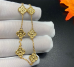 Van Cleef Arpels 18k Gold Yellow Sweet Alhambra Bracelet 6 Motifs