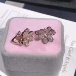Van Cleef Arpels 18k Rose Gold And Diamond Frivole Earrings