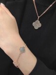 Van Cleef Arpels 18k Rose Gold Gray Mother Of Pearl Magic Alhambra 1 Motif Long Necklace