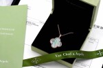 Van Cleef Arpels 18k Rose Gold Gray Mother Of Pearl Magic Alhambra 1 Motif Long Necklace