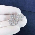 Van Cleef Arpels 18k White Gold Frivole Diamond Between The Finger Ring