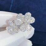Van Cleef Arpels 18k White Gold Frivole Diamond Between The Finger Ring