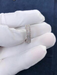 Van Cleef Arpels 18k White Gold Perlee Diamonds 1 Rows Ring