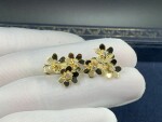 Van Cleef Arpels 18k Yellow Gold Diamond Mini Frivole 3 Flowers Earrings