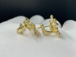 Van Cleef Arpels 18k Yellow Gold Diamond Mini Frivole 3 Flowers Earrings