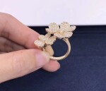 Van Cleef Arpels 18k Yellow Gold Frivole Diamond Between The Finger Ring