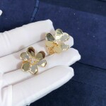 Van Cleef Arpels 18k Yellow Gold Frivole Diamond Earrings