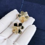 Van Cleef Arpels 18k Yellow Gold Frivole Diamond Earrings
