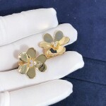 Van Cleef Arpels 18k Yellow Gold Frivole Diamond Earrings