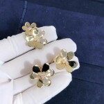 Van Cleef Arpels 18k Yellow Gold Frivole Diamond Earrings
