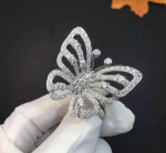 Van Cleef Arpels Flying Butterfly Between The Finger Ring 18k White Gold Diamonds
