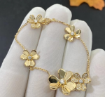 Van Cleef Arpels Frivole Bracelet 5 Flowers 18k Yellow Gold Diamond