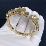 Van Cleef Arpels Frivole Bracelet 7 Flowers Yellow Gold Round Diamonds