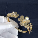 Van Cleef Arpels Frivole Bracelet 7 Flowers Yellow Gold Round Diamonds