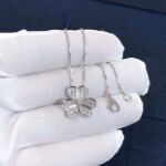 Van Cleef Arpels Frivole Pendant 18k White Gold Pave Dimonds