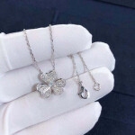 Van Cleef Arpels Frivole Pendant 18k White Gold Pave Dimonds