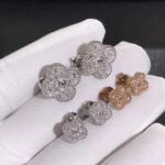Van Cleef Arpels Magic Alhambra Earrings 18k White Gold With Diamonds