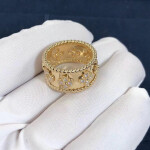 Van Cleef Arpels Perlee Clovers Ring Yellow Gold Diamond