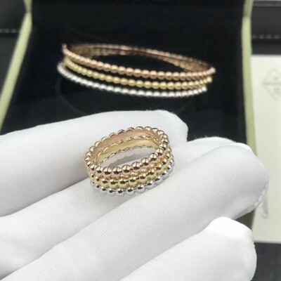 Van Cleef Arpels Perlee Pearls Of 18k Rose Gold Ring Medium Model