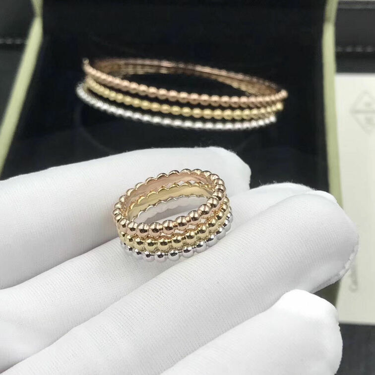Van Cleef Arpels Perlee Pearls Of 18k Rose Gold Ring Medium Model