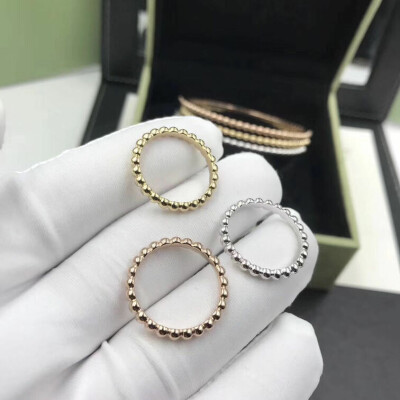 Van Cleef Arpels Perlee Pearls Of 18k Rose Gold Ring Medium Model