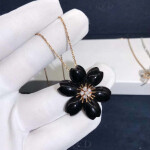 Van Cleef Arpels Rose De No L Clip Pendant 18k Yellow Gold Small Model
