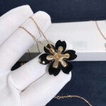 Van Cleef Arpels Rose De No L Clip Pendant 18k Yellow Gold Small Model