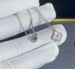 Van Cleef Arpels Sweet Alhambra Pendant 18k White Gold With Pave Diamonds 9mm