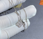 Van Cleef Arpels Sweet Alhambra Pendant 18k White Gold With Pave Diamonds 9mm