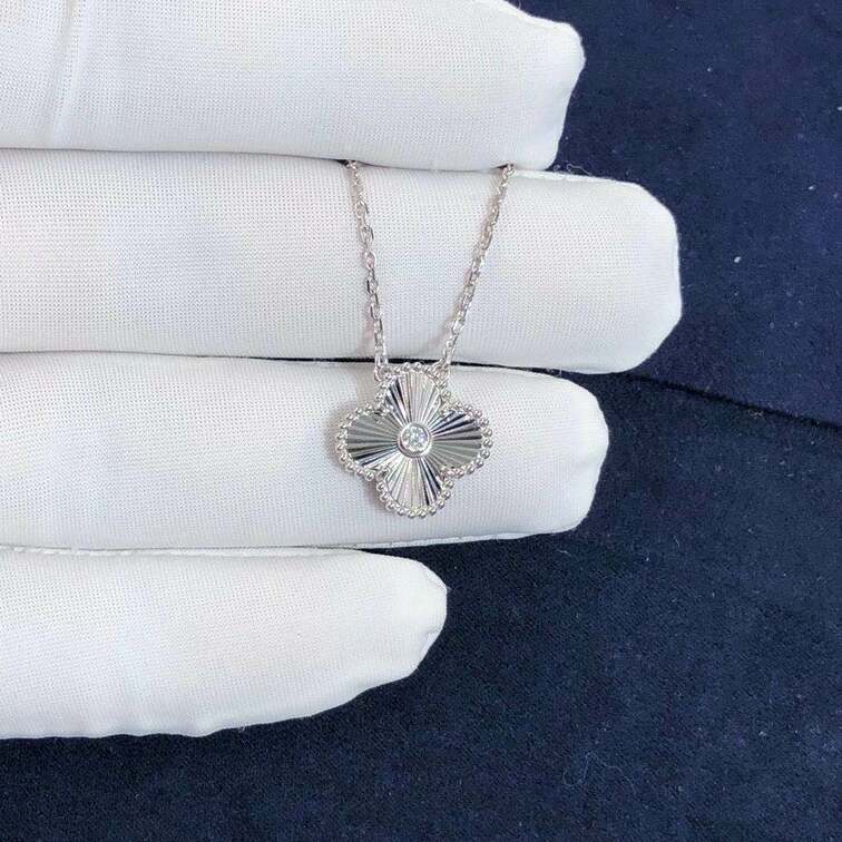 Van Cleef Arpels Vintage Alhambra 18k White Gold Pendant